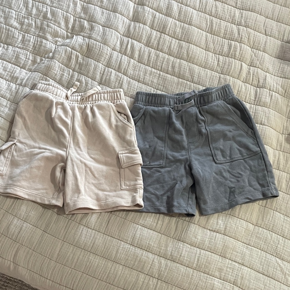 Kids Cargo Shorts - Beige and Gray - Brand Unspecified
